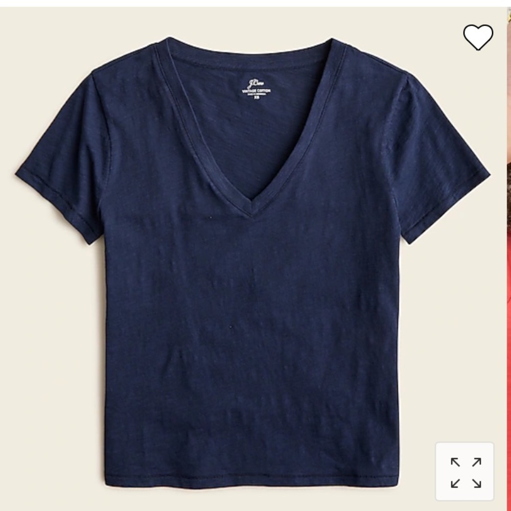 New vintage cotton V-neck T-shirt